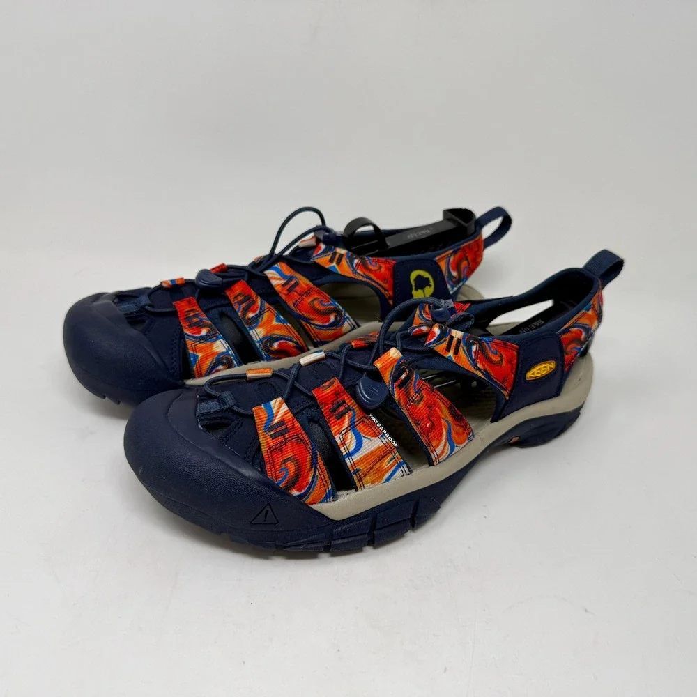 Keen Newport H2 Retro Mens Sz 11 Waterproof Sandals Navy Multi Color Swirl